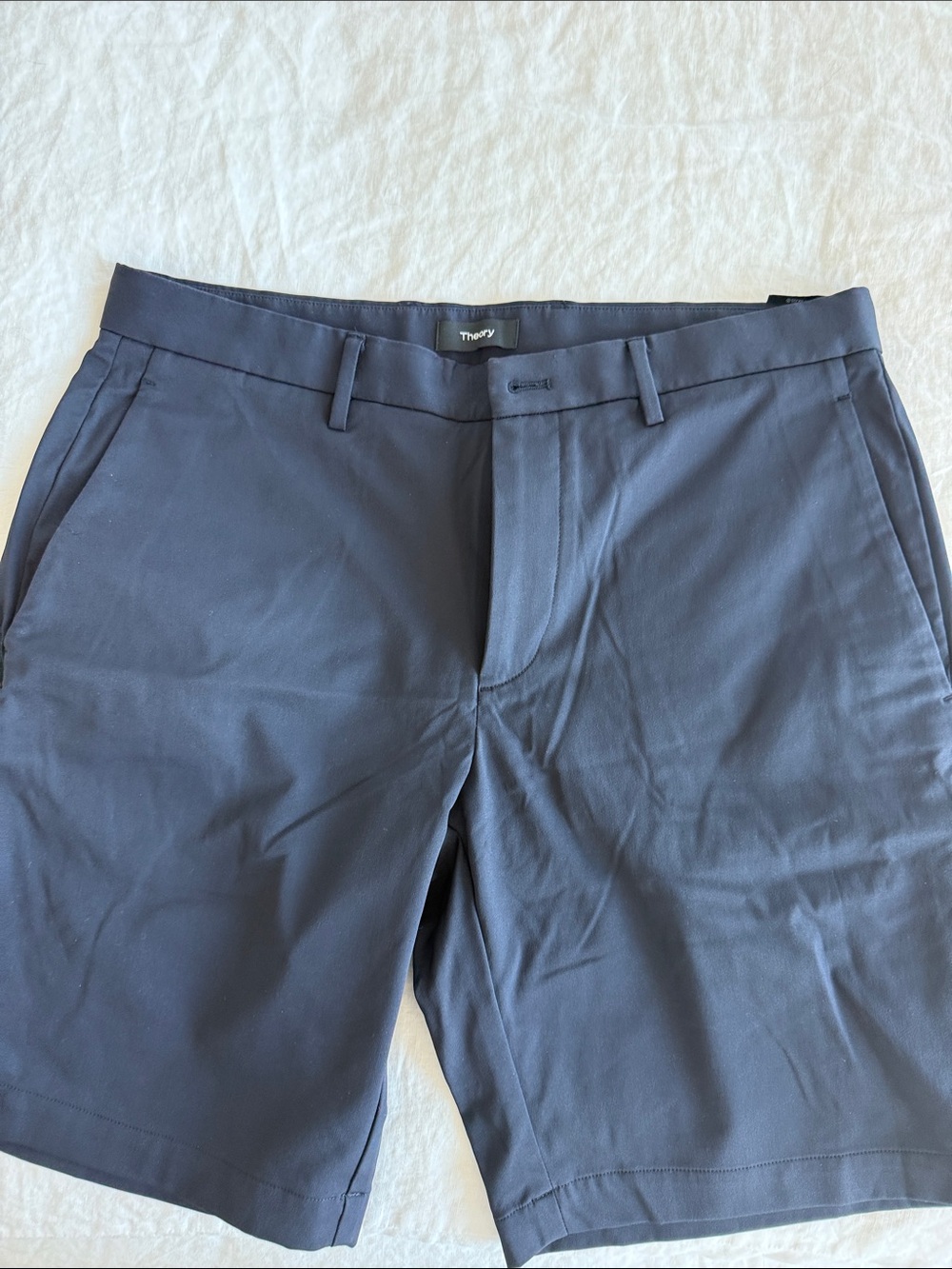 Theory Dark Navy Stretch Chino Shorts